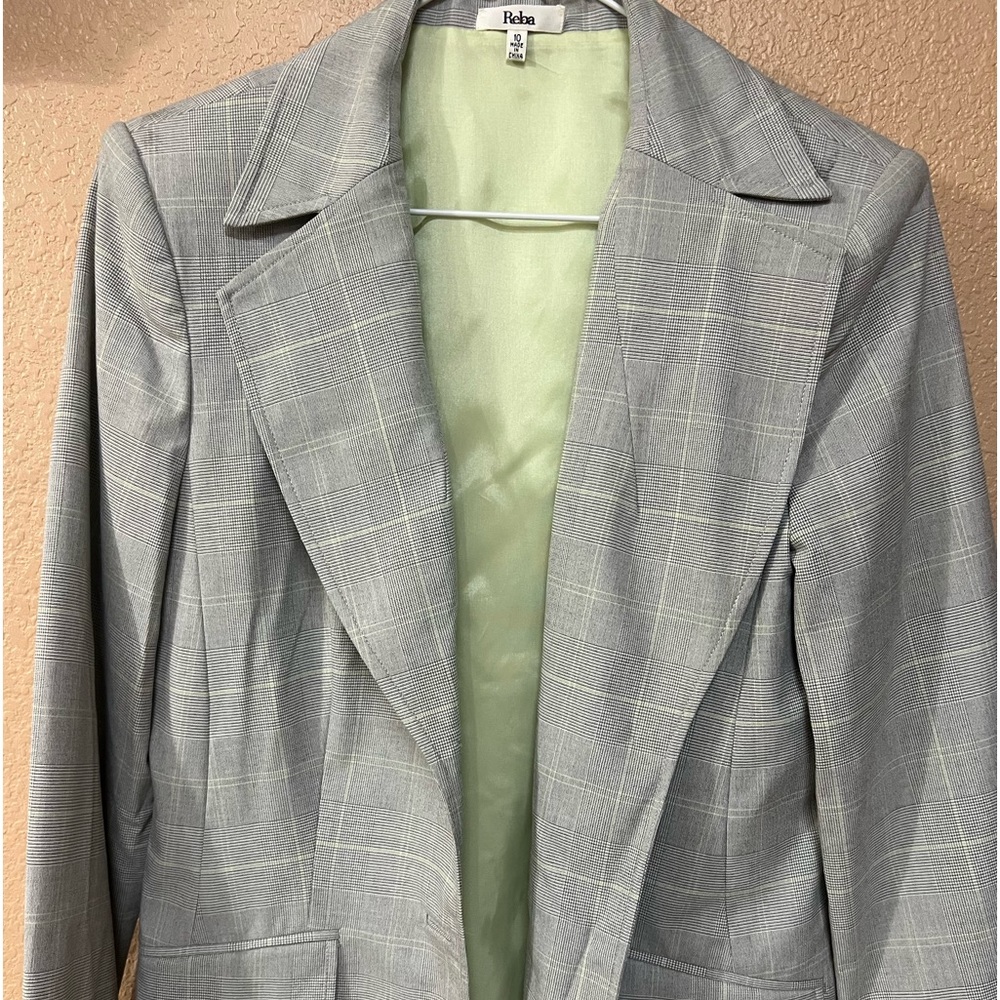 Light gray checkered pattern Reba blazer